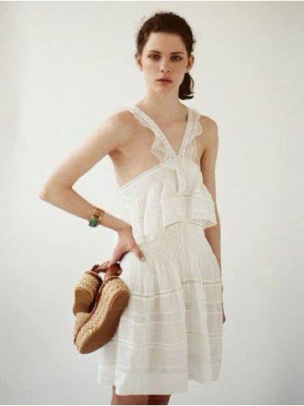 Isabel Marant Silk Ruffled Crochet lingerie dress